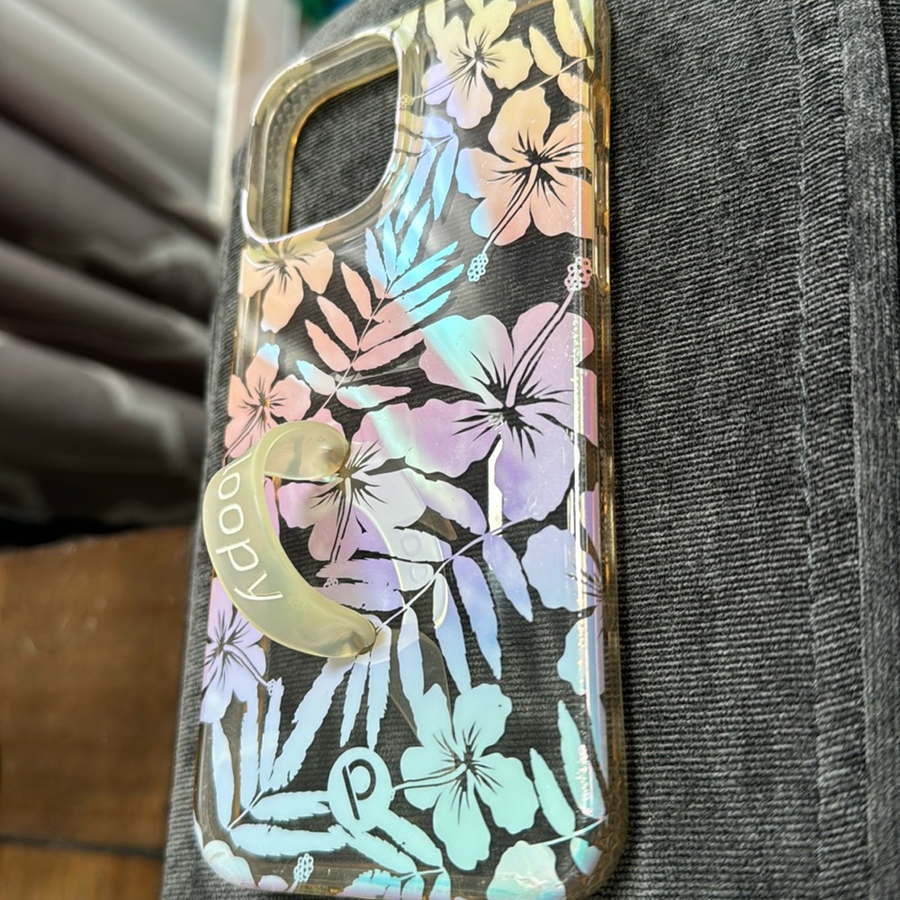 iPhone 13/12 6.7 (Max) Loopy Clear Iridescent flower case